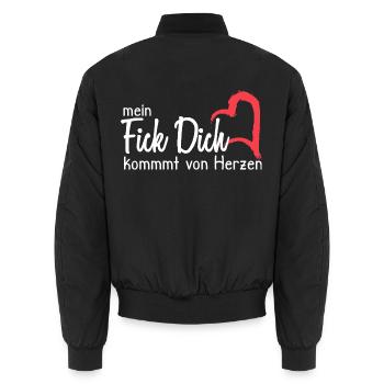Mein Fick dich kommt von Herzen - Unisex Bomberjacke - Schwarz - Hinten - AI Model Male 185 light (185cm)