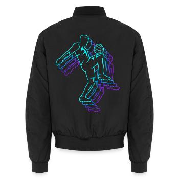 Fußball Fußballer Retro Fußballspieler Jungen - Unisex Bomberjacke - Schwarz - Hinten - AI Model Male 185 light (185cm)