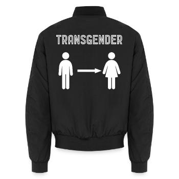 Transgender - Unisex Bomberjacke - Schwarz - Hinten - AI Model Male 185 light (185cm)