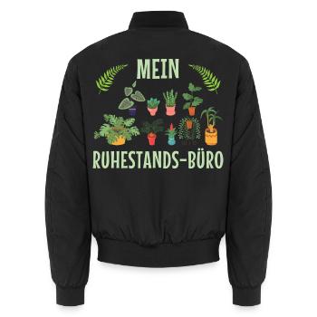 Mein Ruhestands-Büro - Unisex Bomberjacke - Schwarz - Hinten - AI Model Male 185 light (185cm)
