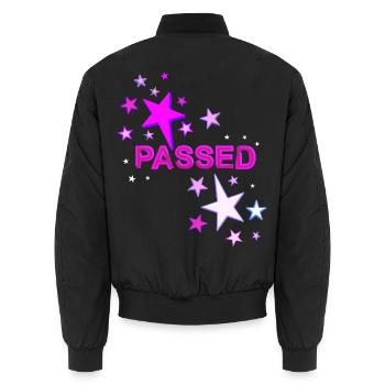 Bestanden - Unisex Bomberjacke - Schwarz - Hinten - AI Model Male 185 light (185cm)