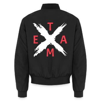 Team Kreuz Mannschaft Crew - Unisex Bomberjacke - Schwarz - Hinten - AI Model Male 185 light (185cm)