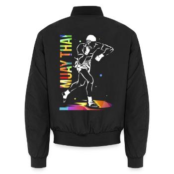 Explosiver Muay Thai Kampfkünstler - Unisex Bomberjacke - Schwarz - Hinten - AI Model Male 185 light (185cm)