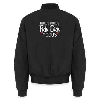 Hokus Pokus Fick dich Modus - Unisex Bomberjacke - Schwarz - Hinten - AI Model Male 185 light (185cm)