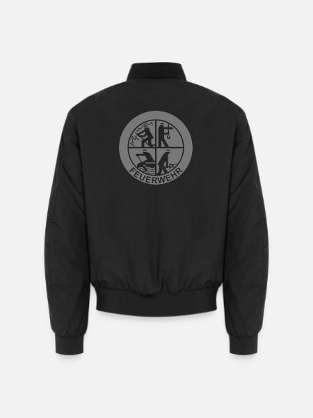 Feuerwehr Logo einfarbig (für Reflexdruck) - Unisex Bomberjacke - Schwarz