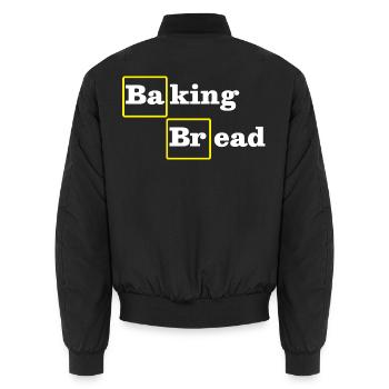 Brotbacken Lustig - Unisex Bomberjacke - Schwarz - Hinten - AI Model Male 185 light (185cm)
