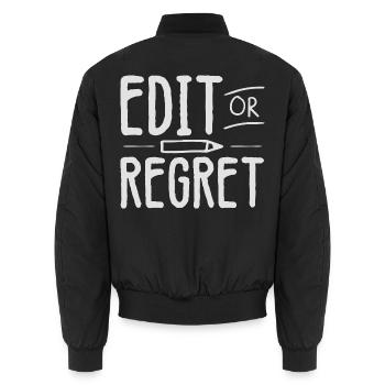 Edit Or Regret Grammar Polizei Englisch Lehrer - Unisex Bomberjacke - Schwarz - Hinten - AI Model Male 185 light (185cm)
