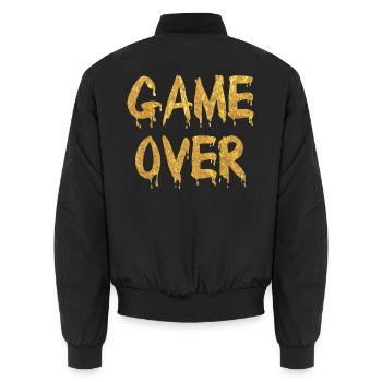 Game Over Gold Graffiti - Unisex Bomberjacke - Schwarz - Hinten - AI Model Male 185 light (185cm)