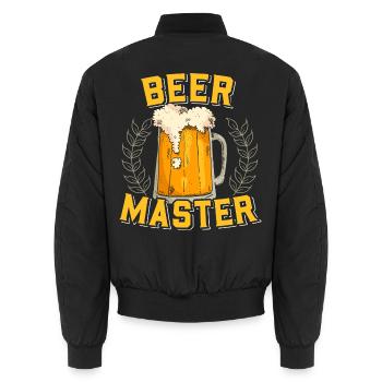 Beer Master - Bier Geschenkidee Shirt - Unisex Bomberjacke - Schwarz - Hinten - AI Model Male 185 light (185cm)