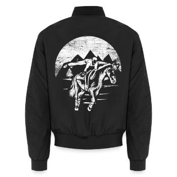 Grazioese Voltigierkür Mannschaft - Unisex Bomberjacke - Schwarz - Hinten - AI Model Male 185 light (185cm)