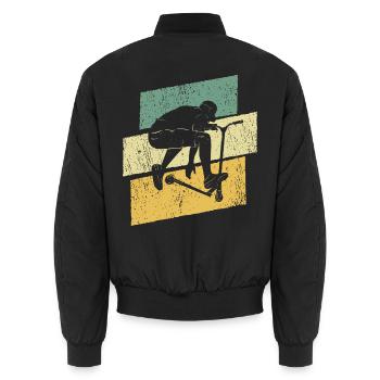 Scooter Tricks Eletroroller Stunt Scooter - Unisex Bomberjacke - Schwarz - Hinten - AI Model Male 185 light (185cm)