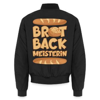 BROT BACKMEISTERIN BROT BACKEN BÄCKERIN - Unisex Bomberjacke - Schwarz - Hinten - AI Model Male 185 light (185cm)