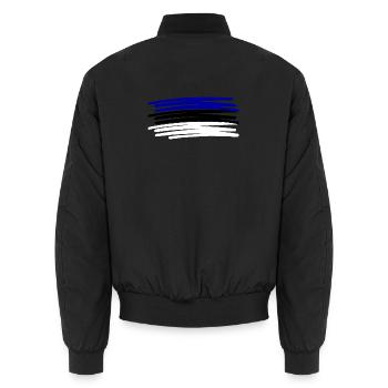 Estland Flag Flagge painted gemalt - Unisex Bomberjacke - Schwarz - Hinten - AI Model Male 185 light (185cm)