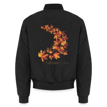 Fallen Sie in Farbe - Unisex Bomberjacke - Schwarz - Hinten - AI Model Male 185 light (185cm)