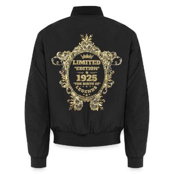 Limited Edition 1925 - Unisex Bomberjacke - Schwarz - Hinten - AI Model Male 185 light (185cm)