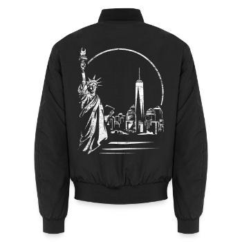 Majestätische Freiheitsstatue Manhattan - Unisex Bomberjacke - Schwarz - Hinten - AI Model Male 185 light (185cm)