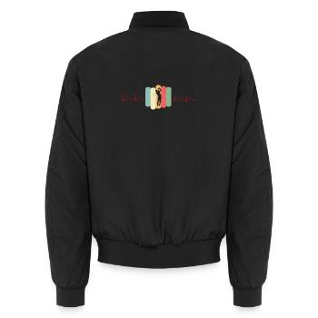 Golf EKG Golfer Golfplatz Golfschläger Golfschwung - Unisex Bomberjacke - Schwarz - Hinten - AI Model Male 185 light (185cm)