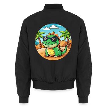 Lizard Lustige Cartoon Sommer Strand Sonnenbrille - Unisex Bomberjacke - Schwarz - Hinten - AI Model Male 185 light (185cm)