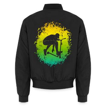 Scooter Stunt Roller Stuntroller Tretroller - Unisex Bomberjacke - Schwarz - Hinten - AI Model Male 185 light (185cm)