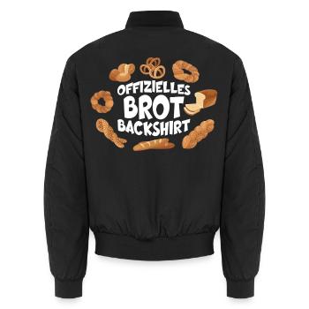 OFFIZIELLES BROT BACKSHIRT - Unisex Bomberjacke - Schwarz - Hinten - AI Model Male 185 light (185cm)