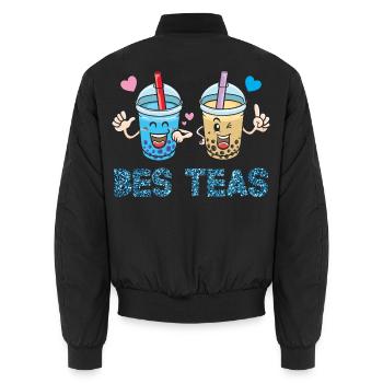 Bes Teas Blasentee Boba Tea - Unisex Bomberjacke - Schwarz - Hinten - AI Model Male 185 light (185cm)