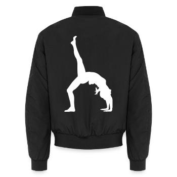 Gymnastik Tänzerin - Unisex Bomberjacke - Schwarz - Hinten - AI Model Male 185 light (185cm)