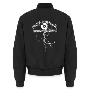 paranormal University Blitz Geister Energie - Unisex Bomberjacke - Schwarz - Hinten - AI Model Male 185 light (185cm)