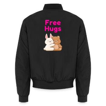 Free Hugs - Unisex Bomberjacke - Schwarz - Hinten - AI Model Male 185 light (185cm)