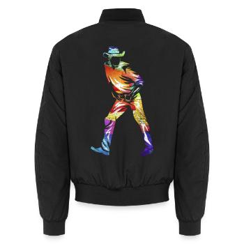 Linie Tanzen - Unisex Bomberjacke - Schwarz - Hinten - AI Model Male 185 light (185cm)