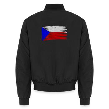 Tschechien Flag Flagge Painted gemalt - Unisex Bomberjacke - Schwarz - Hinten - AI Model Male 185 light (185cm)