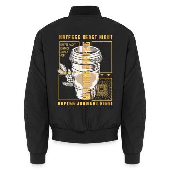 Kaffee redet nicht lustiger Kaffee Spruch - Unisex Bomberjacke - Schwarz - Hinten - AI Model Male 185 light (185cm)