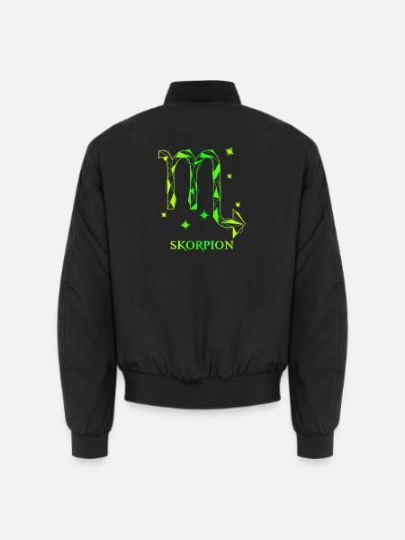 Sternzeichen Skorpion Neon-Grün - Unisex Bomberjacke - Schwarz
