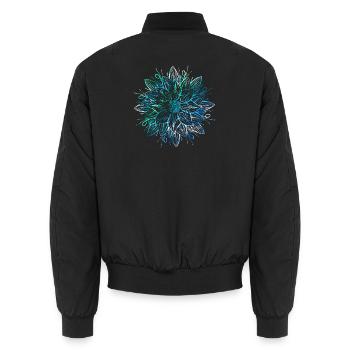Mandala - Blau - Unisex Bomberjacke - Schwarz - Hinten - AI Model Male 185 light (185cm)