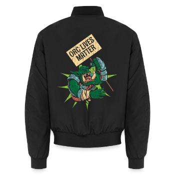 Orc Lives Matter - Unisex Bomberjacke - Schwarz - Hinten - AI Model Male 185 light (185cm)