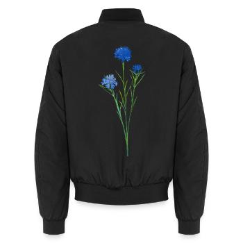 Kornblume. - Unisex Bomberjacke - Schwarz - Hinten - AI Model Male 185 light (185cm)