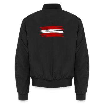 Austria Österreich Flag - Unisex Bomberjacke - Schwarz - Hinten - AI Model Male 185 light (185cm)