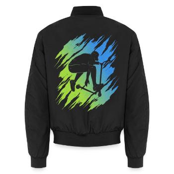 Stunt Scooter Tricks Roller Stuntroller Tretroller - Unisex Bomberjacke - Schwarz - Hinten - AI Model Male 185 light (185cm)