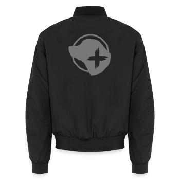 Hund Klein 1-farbig rescue dog small - Unisex Bomberjacke - Schwarz - Hinten - AI Model Male 185 light (185cm)