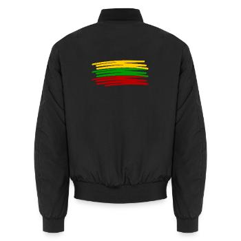 Litauen Lithuania Flag Flagge painted Lietuva - Unisex Bomberjacke - Schwarz - Hinten - AI Model Male 185 light (185cm)