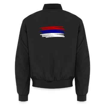 Serbien Flag Flagge painted gemalt - Unisex Bomberjacke - Schwarz - Hinten - AI Model Male 185 light (185cm)