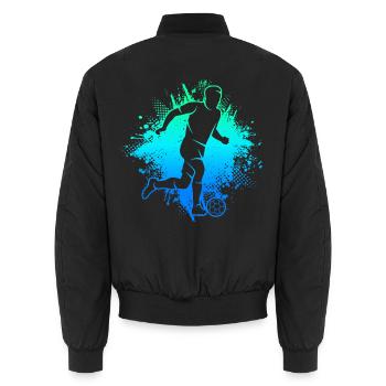 Fussball Fußballer Herren Jungen Fußball Kinder - Unisex Bomberjacke - Schwarz - Hinten - AI Model Male 185 light (185cm)