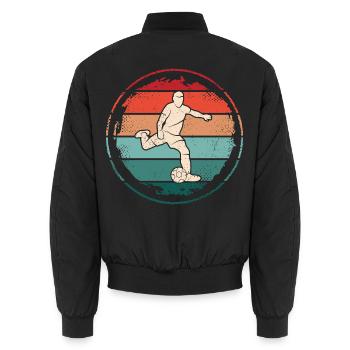 Fußballer Fußballtrainer Retro Fußballspieler - Unisex Bomberjacke - Schwarz - Hinten - AI Model Male 185 light (185cm)