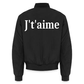 Ich liebe dich Valentinstag - Unisex Bomberjacke - Schwarz - Hinten - AI Model Male 185 light (185cm)