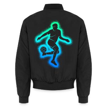 Fußball Fußballer Herren Kinder Jungen Fussball - Unisex Bomberjacke - Schwarz - Hinten - AI Model Male 185 light (185cm)