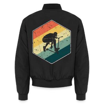 Stunt Scooter Roller Kinder Retro - Unisex Bomberjacke - Schwarz - Hinten - AI Model Male 185 light (185cm)