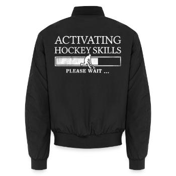 Feldhockey Skills Installing Hockeyspieler Hockey - Unisex Bomberjacke - Schwarz - Hinten - AI Model Male 185 light (185cm)