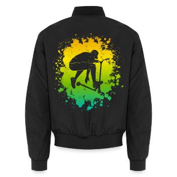 Stunt Scooter Tricks Stuntroller Roller Tretroller - Unisex Bomberjacke - Schwarz - Hinten - AI Model Male 185 light (185cm)