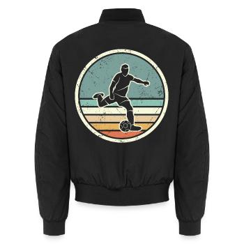 Fußballer Fußballtrainer Vintage Fußballspieler - Unisex Bomberjacke - Schwarz - Hinten - AI Model Male 185 light (185cm)