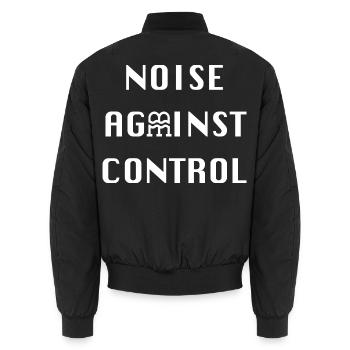 Lärm gegen Kontrolle - Unisex Bomberjacke - Schwarz - Hinten - AI Model Male 185 light (185cm)