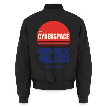 Besuchen Sie Cyberspace Land Of The Rising Byte - Unisex Bomberjacke - Schwarz - Hinten - AI Model Male 185 light (185cm)